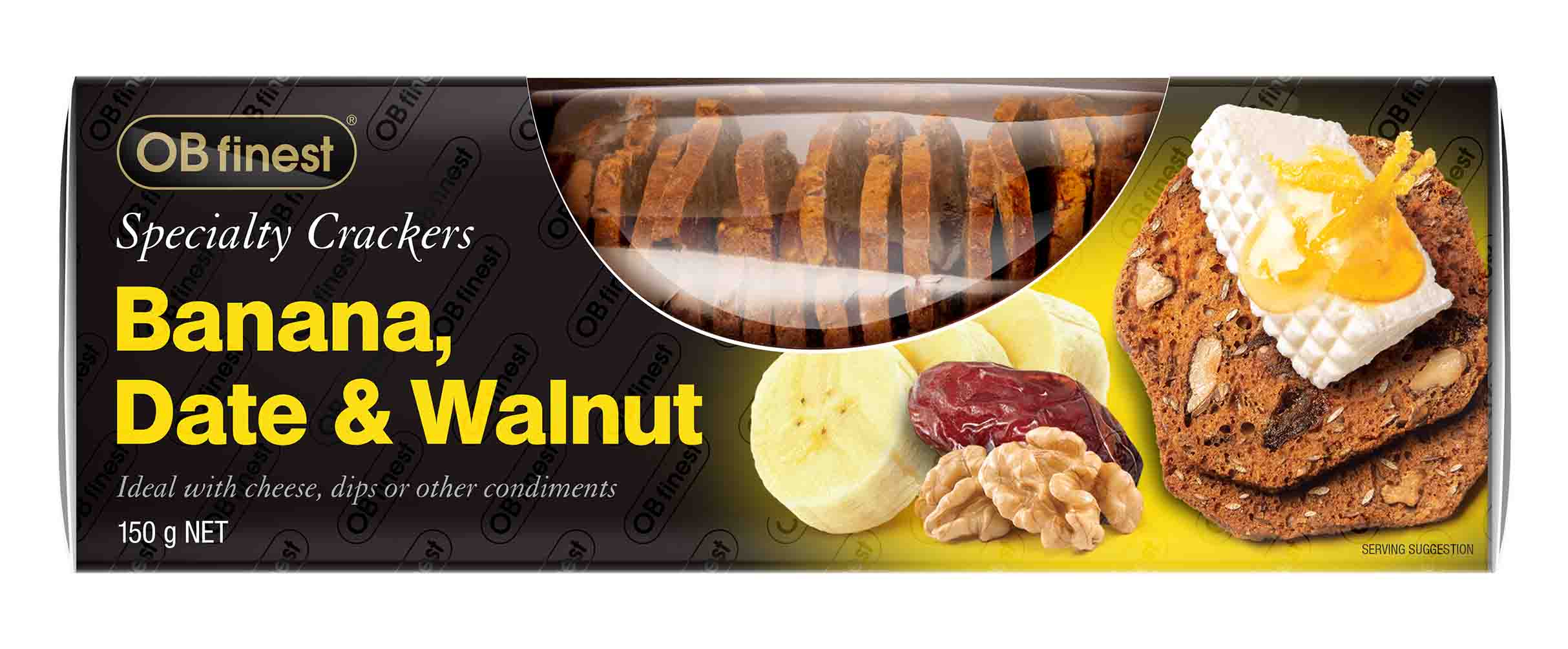 OB Finest Banana Date & Walenut Speciality Cracker Front 2D
